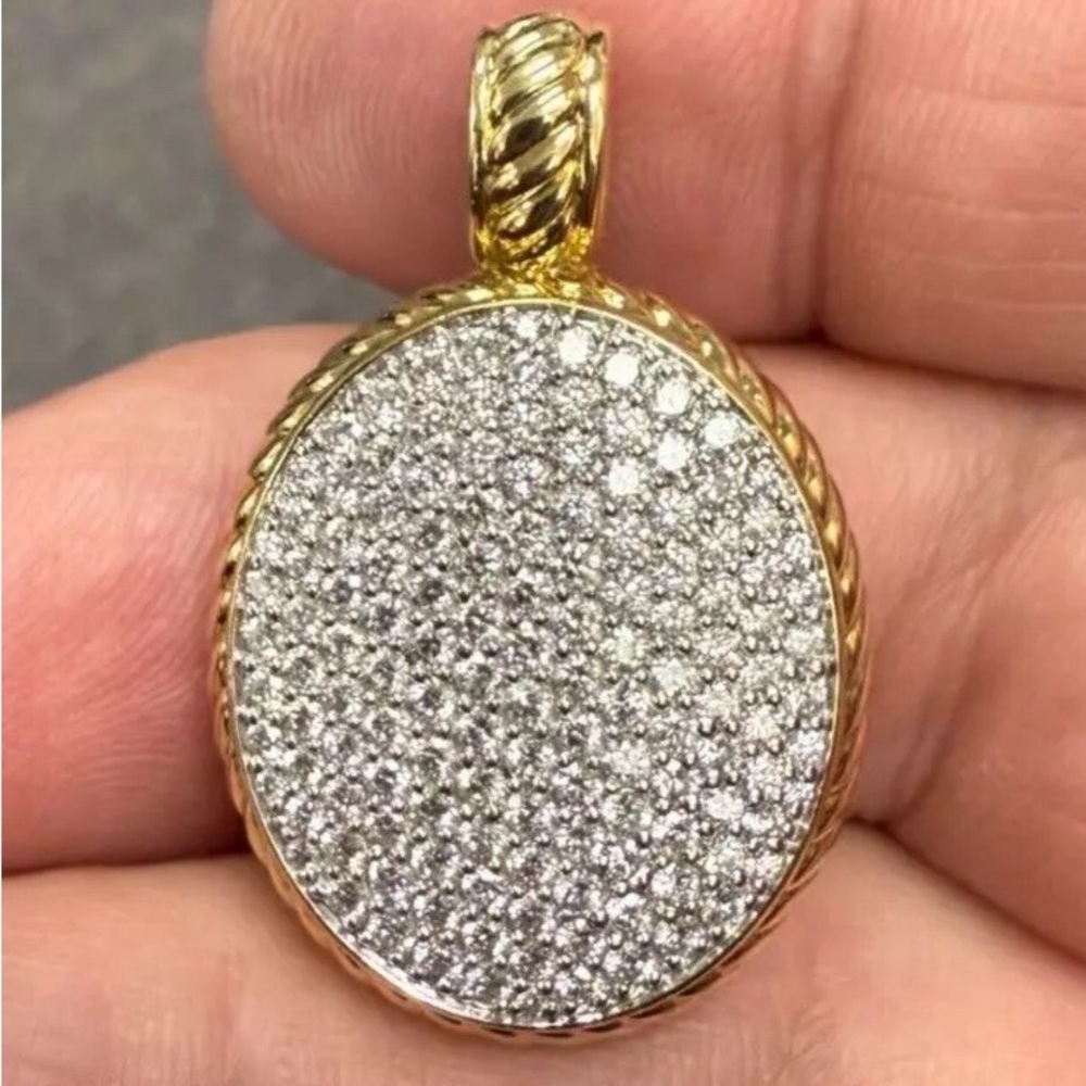 david yurman oval pave 18k pendent large 20x24